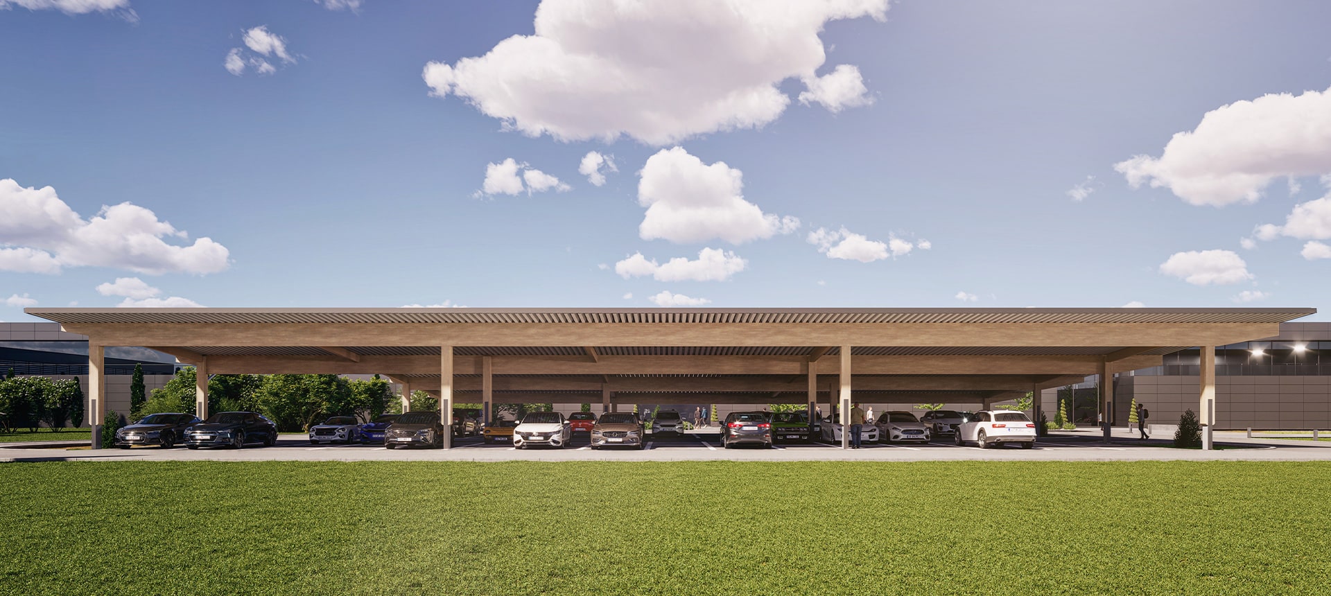 Parkplatzüberdachung mit Photovoltaik